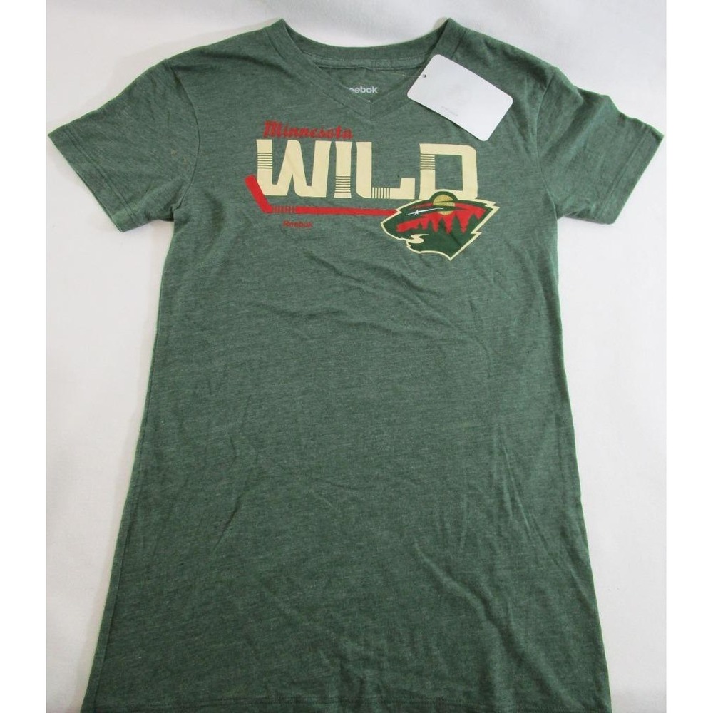 Reebok Girl's Large Minnesota Wild NHL Hockey T‑Shirt Tee TShirt Top NEW‎ NWT